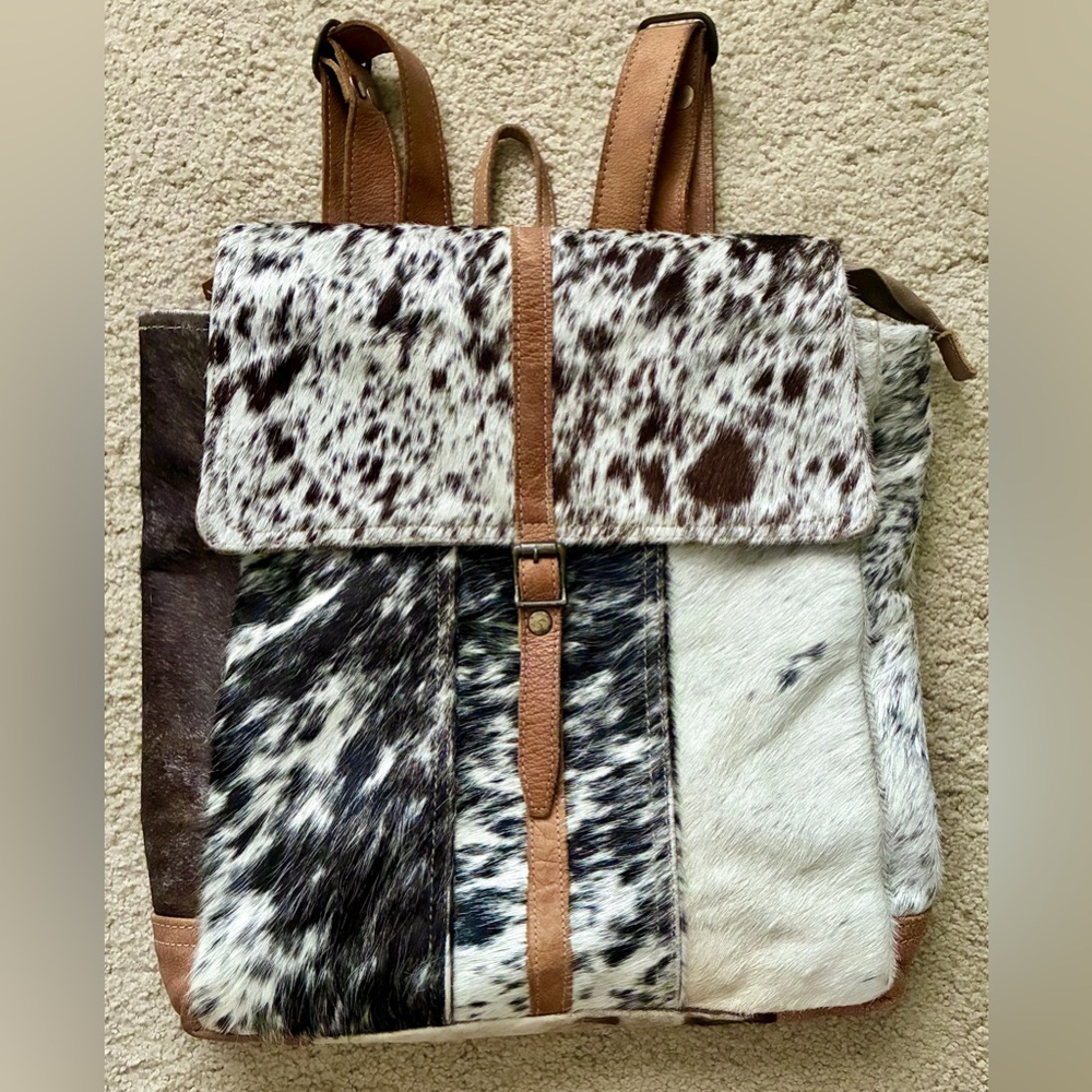 Cowhide Hair on Hide Leather Backpack